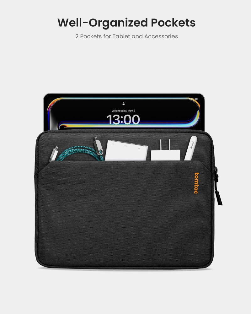 tomtoc 13 Inch iPad Case Tablet Sleeve for 2025 13 Inch iPad Pro M5/M4, iPad Air M3&M2, 12.9-in iPad Pro M2&M1 with Magic Keyboard and Smart Keyboard Folio, Additional Accessories Pocket - Image 2